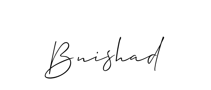 How to make Bnishad signature? Allison_Script is a professional autograph style. Create handwritten signature for Bnishad name. Bnishad signature style 2 images and pictures png