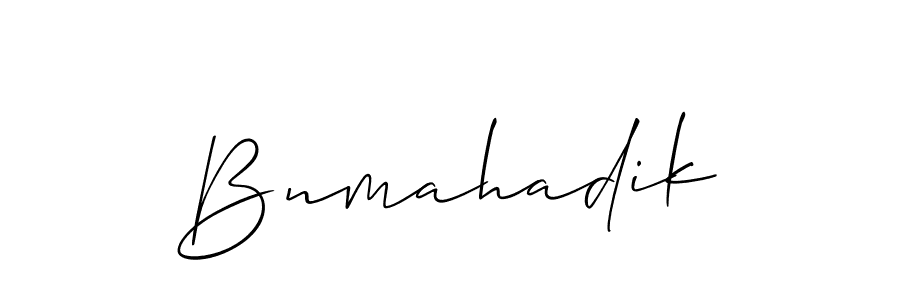 Use a signature maker to create a handwritten signature online. With this signature software, you can design (Allison_Script) your own signature for name Bnmahadik. Bnmahadik signature style 2 images and pictures png