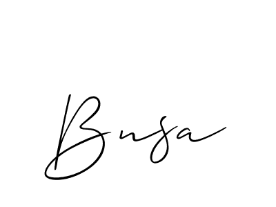 It looks lik you need a new signature style for name Bnsa. Design unique handwritten (Allison_Script) signature with our free signature maker in just a few clicks. Bnsa signature style 2 images and pictures png