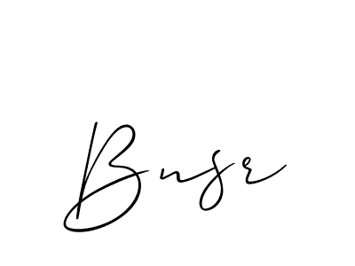 Use a signature maker to create a handwritten signature online. With this signature software, you can design (Allison_Script) your own signature for name Bnsr. Bnsr signature style 2 images and pictures png