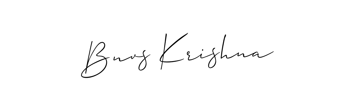 Bnvs Krishna stylish signature style. Best Handwritten Sign (Allison_Script) for my name. Handwritten Signature Collection Ideas for my name Bnvs Krishna. Bnvs Krishna signature style 2 images and pictures png