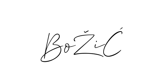 Make a beautiful signature design for name BoŽiĆ. With this signature (Allison_Script) style, you can create a handwritten signature for free. BoŽiĆ signature style 2 images and pictures png