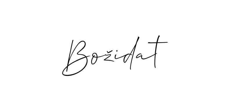 It looks lik you need a new signature style for name Božidat. Design unique handwritten (Allison_Script) signature with our free signature maker in just a few clicks. Božidat signature style 2 images and pictures png