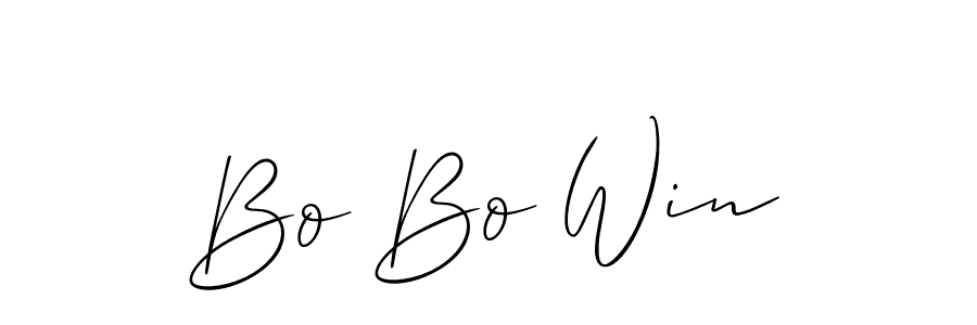 Also we have Bo Bo Win name is the best signature style. Create professional handwritten signature collection using Allison_Script autograph style. Bo Bo Win signature style 2 images and pictures png