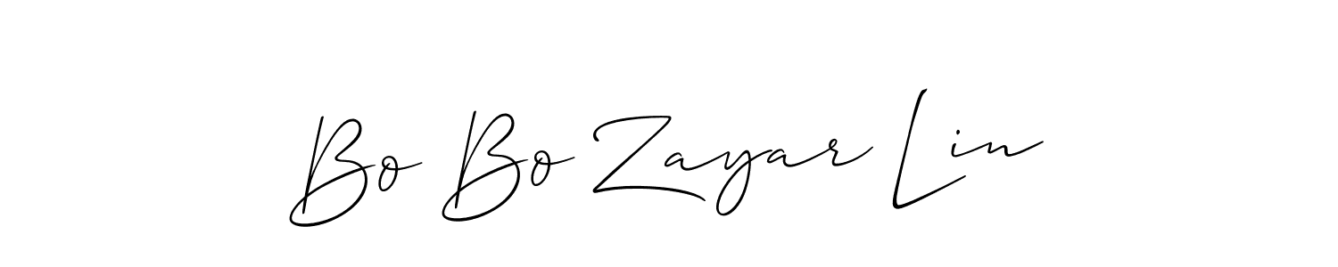 Make a beautiful signature design for name Bo Bo Zayar Lin. With this signature (Allison_Script) style, you can create a handwritten signature for free. Bo Bo Zayar Lin signature style 2 images and pictures png