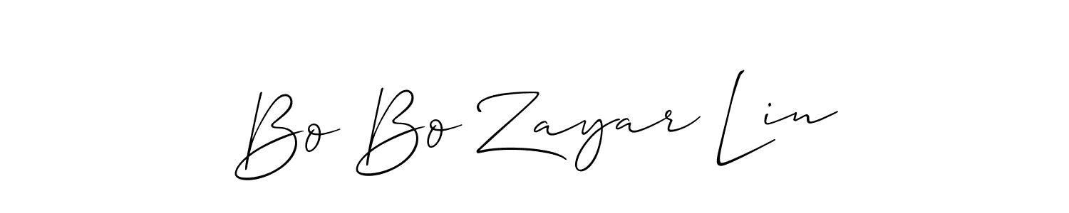 Make a beautiful signature design for name Bo Bo Zayar Lin. With this signature (Allison_Script) style, you can create a handwritten signature for free. Bo Bo Zayar Lin signature style 2 images and pictures png