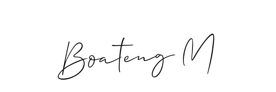Design your own signature with our free online signature maker. With this signature software, you can create a handwritten (Allison_Script) signature for name Boateng M. Boateng M signature style 2 images and pictures png