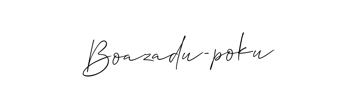 It looks lik you need a new signature style for name Boazadu-poku. Design unique handwritten (Allison_Script) signature with our free signature maker in just a few clicks. Boazadu-poku signature style 2 images and pictures png