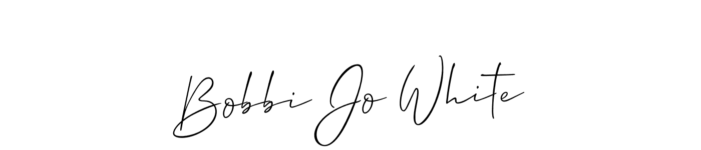 You should practise on your own different ways (Allison_Script) to write your name (Bobbi Jo White) in signature. don't let someone else do it for you. Bobbi Jo White signature style 2 images and pictures png