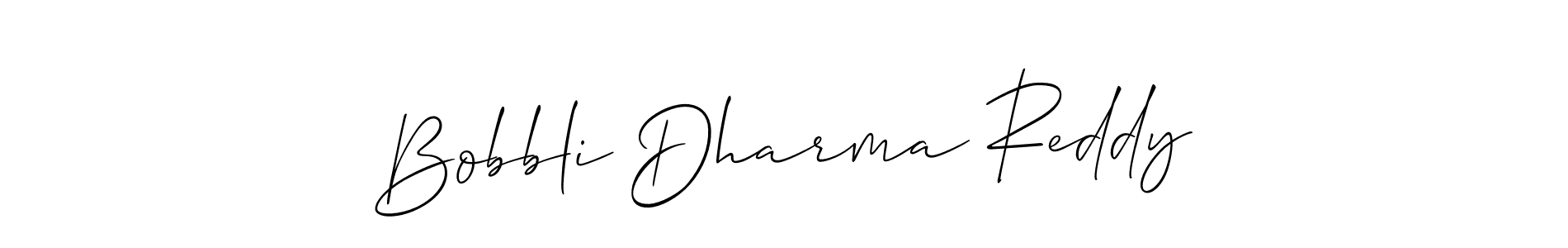 Create a beautiful signature design for name Bobbli Dharma Reddy. With this signature (Allison_Script) fonts, you can make a handwritten signature for free. Bobbli Dharma Reddy signature style 2 images and pictures png