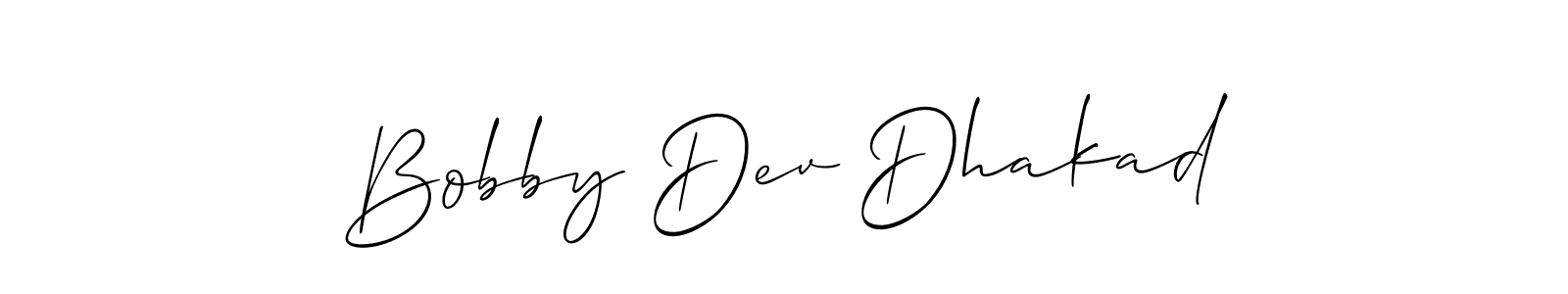Use a signature maker to create a handwritten signature online. With this signature software, you can design (Allison_Script) your own signature for name Bobby Dev Dhakad. Bobby Dev Dhakad signature style 2 images and pictures png