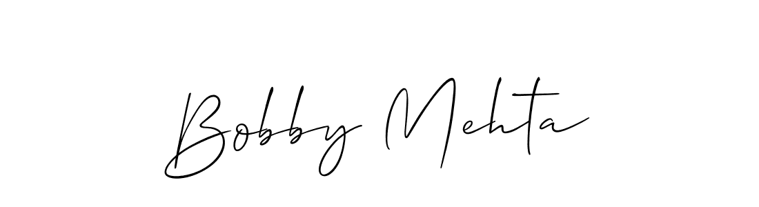 Create a beautiful signature design for name Bobby Mehta. With this signature (Allison_Script) fonts, you can make a handwritten signature for free. Bobby Mehta signature style 2 images and pictures png