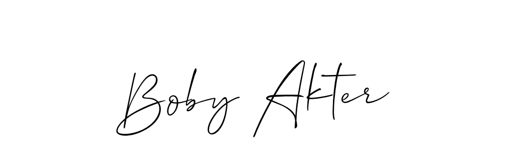 It looks lik you need a new signature style for name Boby Akter. Design unique handwritten (Allison_Script) signature with our free signature maker in just a few clicks. Boby Akter signature style 2 images and pictures png