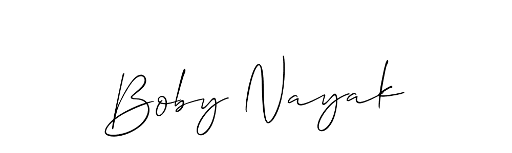 Use a signature maker to create a handwritten signature online. With this signature software, you can design (Allison_Script) your own signature for name Boby Nayak. Boby Nayak signature style 2 images and pictures png