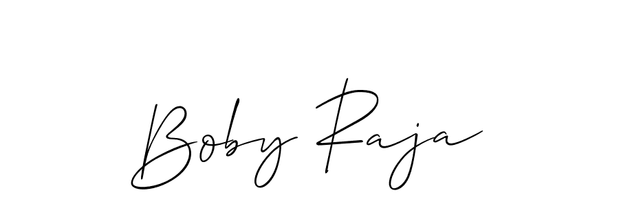 Make a beautiful signature design for name Boby Raja. With this signature (Allison_Script) style, you can create a handwritten signature for free. Boby Raja signature style 2 images and pictures png