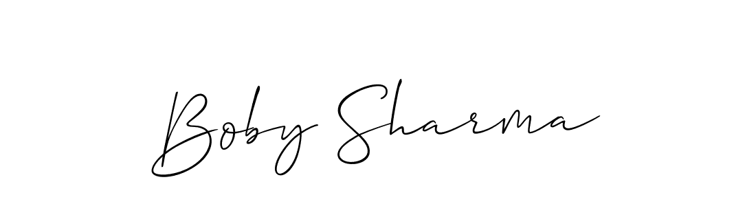 Also we have Boby Sharma name is the best signature style. Create professional handwritten signature collection using Allison_Script autograph style. Boby Sharma signature style 2 images and pictures png