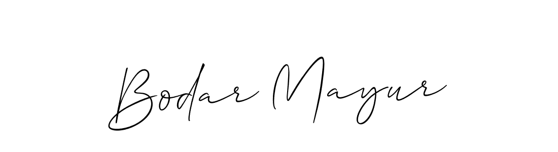 Use a signature maker to create a handwritten signature online. With this signature software, you can design (Allison_Script) your own signature for name Bodar Mayur. Bodar Mayur signature style 2 images and pictures png