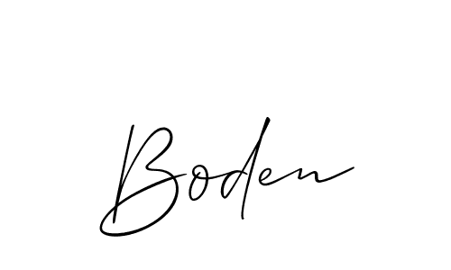 Design your own signature with our free online signature maker. With this signature software, you can create a handwritten (Allison_Script) signature for name Boden. Boden signature style 2 images and pictures png