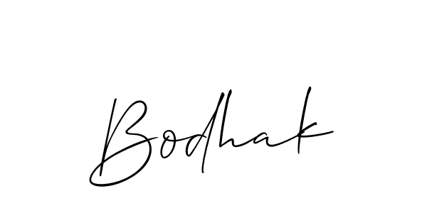 Make a beautiful signature design for name Bodhak. With this signature (Allison_Script) style, you can create a handwritten signature for free. Bodhak signature style 2 images and pictures png