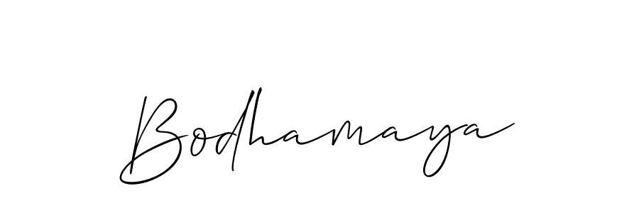 Also we have Bodhamaya name is the best signature style. Create professional handwritten signature collection using Allison_Script autograph style. Bodhamaya signature style 2 images and pictures png