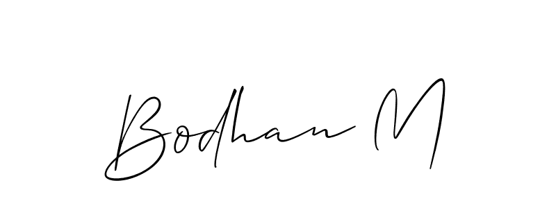 Create a beautiful signature design for name Bodhan M. With this signature (Allison_Script) fonts, you can make a handwritten signature for free. Bodhan M signature style 2 images and pictures png