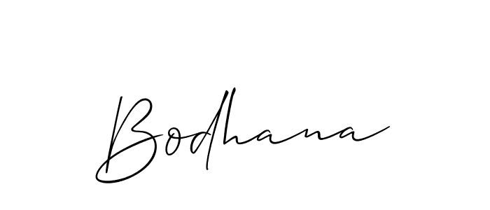 It looks lik you need a new signature style for name Bodhana. Design unique handwritten (Allison_Script) signature with our free signature maker in just a few clicks. Bodhana signature style 2 images and pictures png
