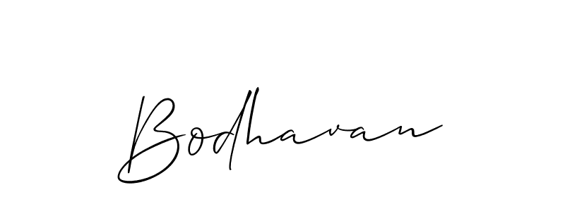 Make a beautiful signature design for name Bodhavan. With this signature (Allison_Script) style, you can create a handwritten signature for free. Bodhavan signature style 2 images and pictures png