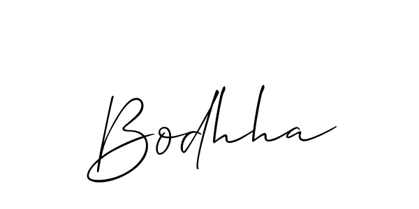 Make a beautiful signature design for name Bodhha. With this signature (Allison_Script) style, you can create a handwritten signature for free. Bodhha signature style 2 images and pictures png