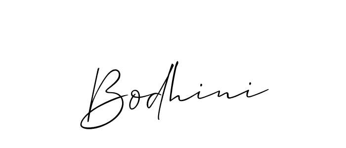 Use a signature maker to create a handwritten signature online. With this signature software, you can design (Allison_Script) your own signature for name Bodhini. Bodhini signature style 2 images and pictures png