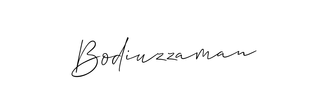 Make a beautiful signature design for name Bodiuzzaman. With this signature (Allison_Script) style, you can create a handwritten signature for free. Bodiuzzaman signature style 2 images and pictures png