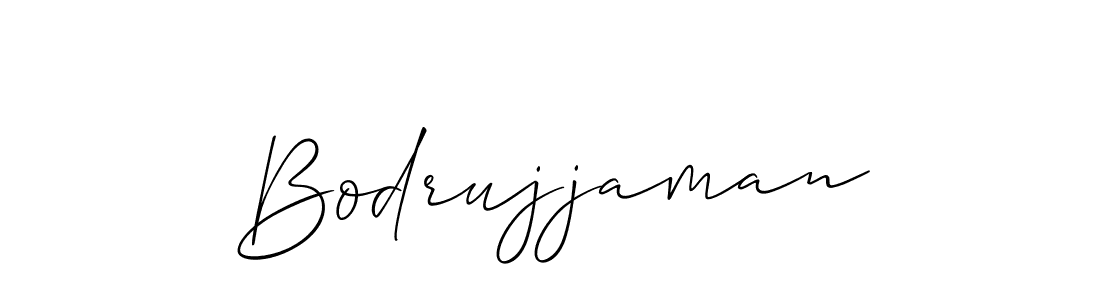 if you are searching for the best signature style for your name Bodrujjaman. so please give up your signature search. here we have designed multiple signature styles  using Allison_Script. Bodrujjaman signature style 2 images and pictures png