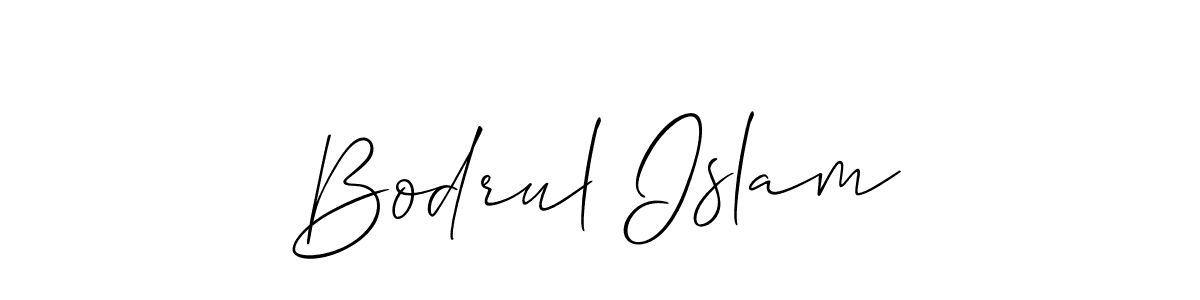 How to make Bodrul Islam signature? Allison_Script is a professional autograph style. Create handwritten signature for Bodrul Islam name. Bodrul Islam signature style 2 images and pictures png