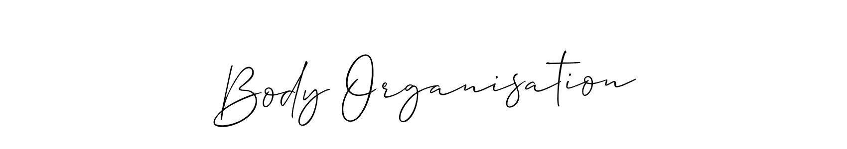 Create a beautiful signature design for name Body Organisation. With this signature (Allison_Script) fonts, you can make a handwritten signature for free. Body Organisation signature style 2 images and pictures png