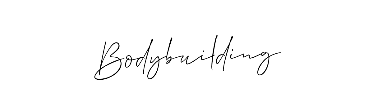 Also we have Bodybuilding name is the best signature style. Create professional handwritten signature collection using Allison_Script autograph style. Bodybuilding signature style 2 images and pictures png
