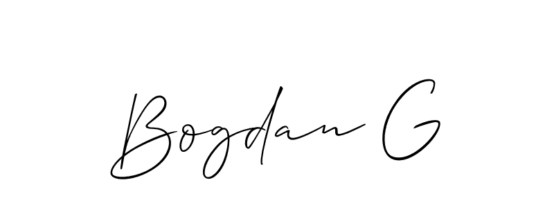 Also You can easily find your signature by using the search form. We will create Bogdan G name handwritten signature images for you free of cost using Allison_Script sign style. Bogdan G signature style 2 images and pictures png