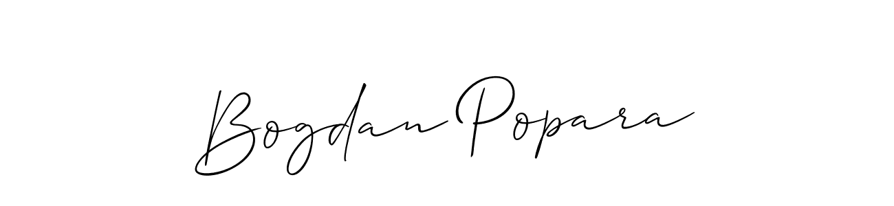 Create a beautiful signature design for name Bogdan Popara. With this signature (Allison_Script) fonts, you can make a handwritten signature for free. Bogdan Popara signature style 2 images and pictures png