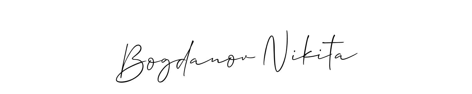 The best way (Allison_Script) to make a short signature is to pick only two or three words in your name. The name Bogdanov Nikita include a total of six letters. For converting this name. Bogdanov Nikita signature style 2 images and pictures png