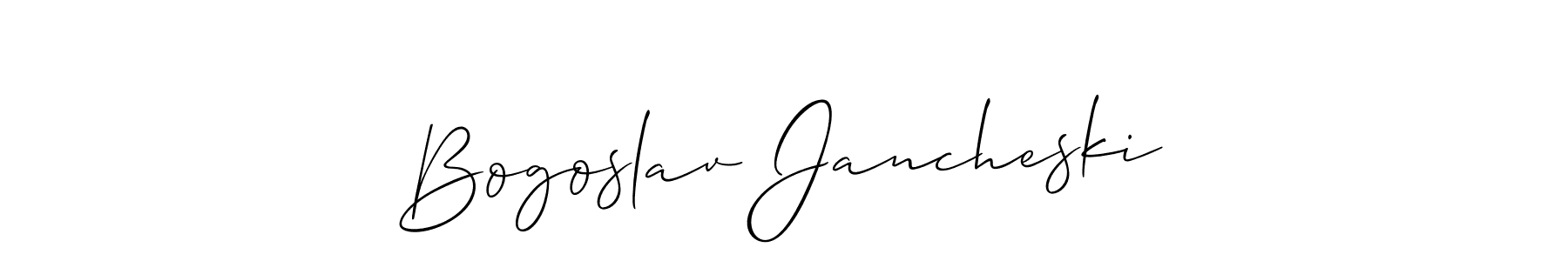 Make a beautiful signature design for name Bogoslav Jancheski. With this signature (Allison_Script) style, you can create a handwritten signature for free. Bogoslav Jancheski signature style 2 images and pictures png