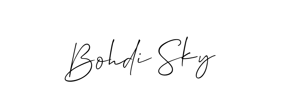 Make a beautiful signature design for name Bohdi Sky. With this signature (Allison_Script) style, you can create a handwritten signature for free. Bohdi Sky signature style 2 images and pictures png