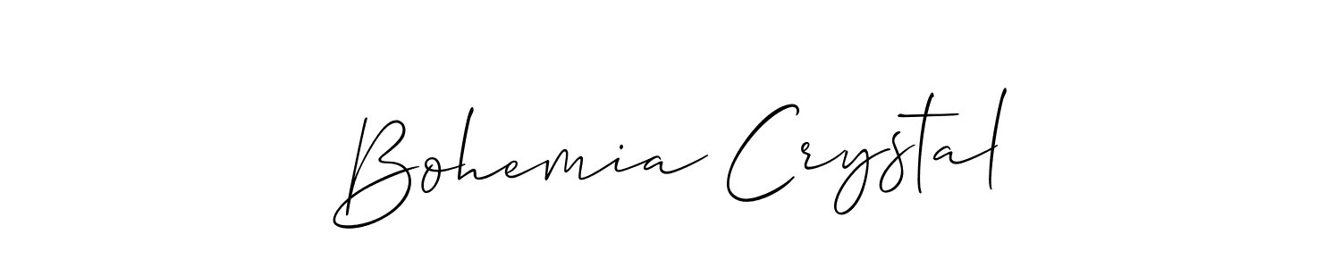 if you are searching for the best signature style for your name Bohemia Crystal. so please give up your signature search. here we have designed multiple signature styles  using Allison_Script. Bohemia Crystal signature style 2 images and pictures png