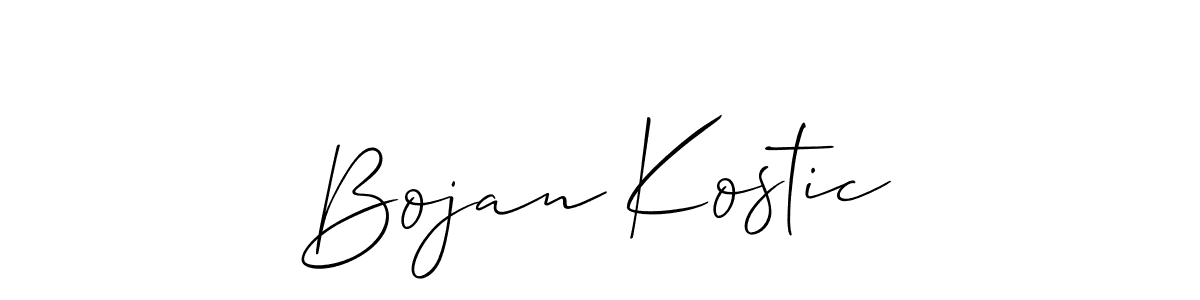 You should practise on your own different ways (Allison_Script) to write your name (Bojan Kostic) in signature. don't let someone else do it for you. Bojan Kostic signature style 2 images and pictures png