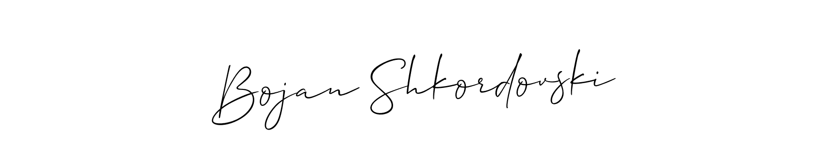 Bojan Shkordovski stylish signature style. Best Handwritten Sign (Allison_Script) for my name. Handwritten Signature Collection Ideas for my name Bojan Shkordovski. Bojan Shkordovski signature style 2 images and pictures png