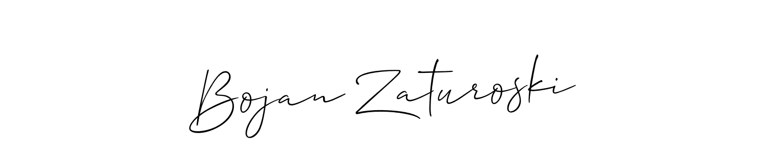 You should practise on your own different ways (Allison_Script) to write your name (Bojan Zaturoski) in signature. don't let someone else do it for you. Bojan Zaturoski signature style 2 images and pictures png