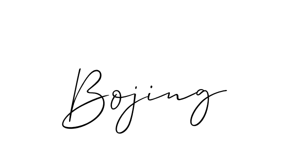 Design your own signature with our free online signature maker. With this signature software, you can create a handwritten (Allison_Script) signature for name Bojing. Bojing signature style 2 images and pictures png