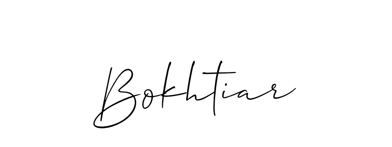 Make a beautiful signature design for name Bokhtiar. With this signature (Allison_Script) style, you can create a handwritten signature for free. Bokhtiar signature style 2 images and pictures png