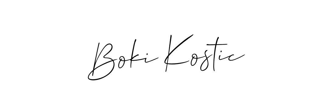 The best way (Allison_Script) to make a short signature is to pick only two or three words in your name. The name Boki Kostic include a total of six letters. For converting this name. Boki Kostic signature style 2 images and pictures png