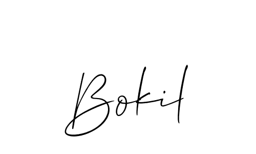 if you are searching for the best signature style for your name Bokil. so please give up your signature search. here we have designed multiple signature styles  using Allison_Script. Bokil signature style 2 images and pictures png