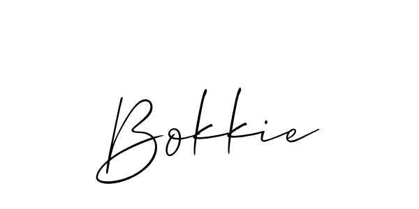 The best way (Allison_Script) to make a short signature is to pick only two or three words in your name. The name Bokkie include a total of six letters. For converting this name. Bokkie signature style 2 images and pictures png