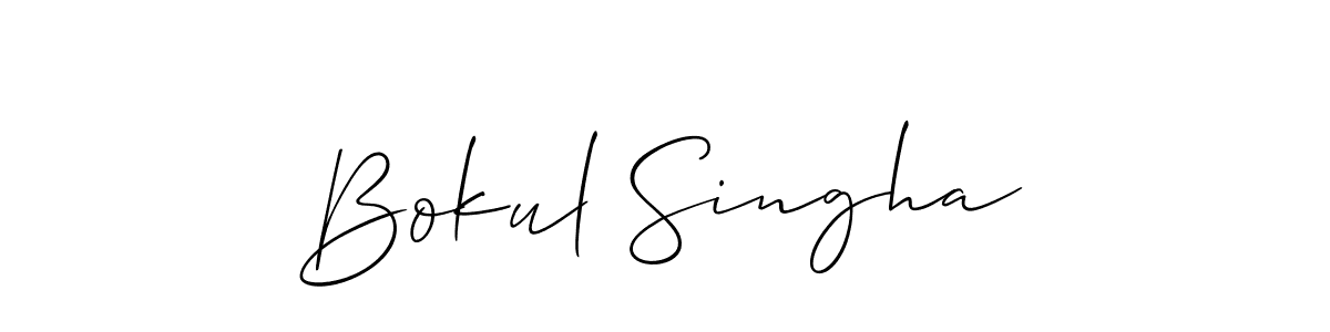 Allison_Script is a professional signature style that is perfect for those who want to add a touch of class to their signature. It is also a great choice for those who want to make their signature more unique. Get Bokul Singha name to fancy signature for free. Bokul Singha signature style 2 images and pictures png