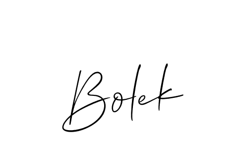Design your own signature with our free online signature maker. With this signature software, you can create a handwritten (Allison_Script) signature for name Bolek. Bolek signature style 2 images and pictures png